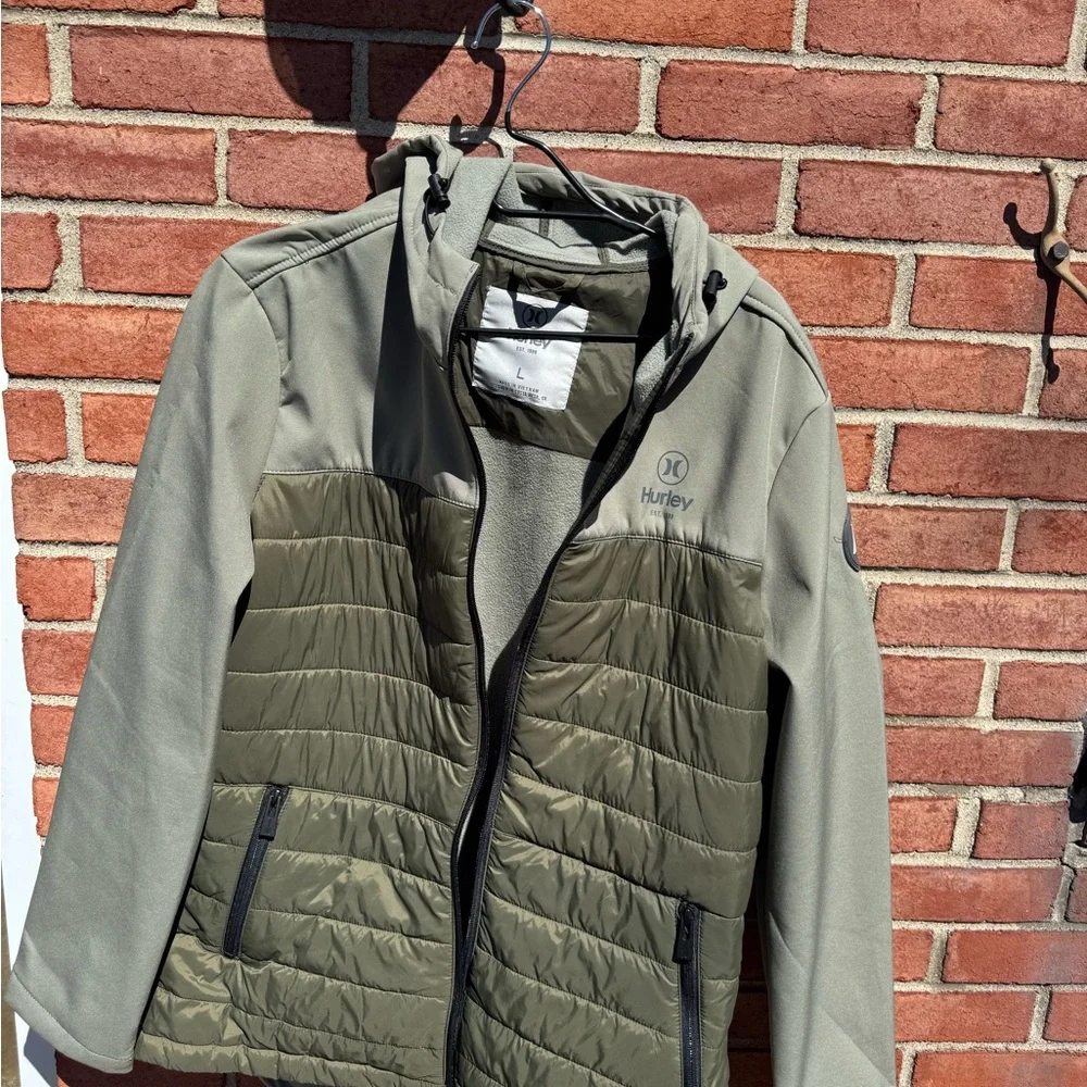 Hurley Green and Gray Hooded Jacket - Picture 3 of 16
